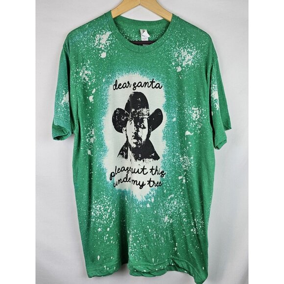 Yellowstone Christmas Womens Shirt Size XL Green Dear Santa Put Rip Under Tree - Picture 10 of 10